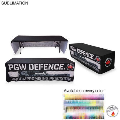 Sublimated Table Cloth for 8' Table, Drape Style, 3 sided, Open Back
