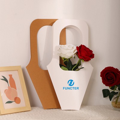 Kraft Paper Bouquet Gift Tote Bag W/ Handle 9 x 16"
