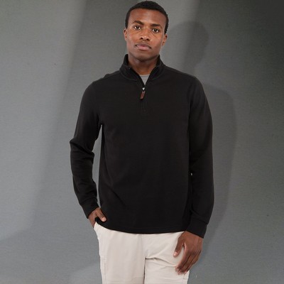 Men's HUDSON Eco Knit Quarter Zip Ribbed Sweater