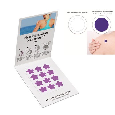 12 Pcs Sunburn Alert Sticker Waterproof Start Shape Detection Reminder UV Stickers