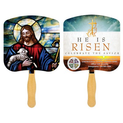Religious Hand Fan/ Jesus the Good Shepherd