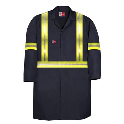Pocketless Unlined Lab Coat with Reflective Tape